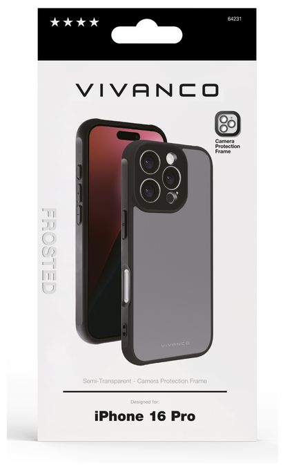 Cover für Apple iPhone 16 Pro (Schwarz, Durchscheinend) Frosted 