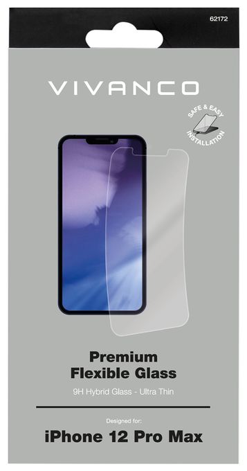 Klare Bildschirmschutzfolie Glas 9H für Apple iPhone 12 Pro Max Premium Flexible 