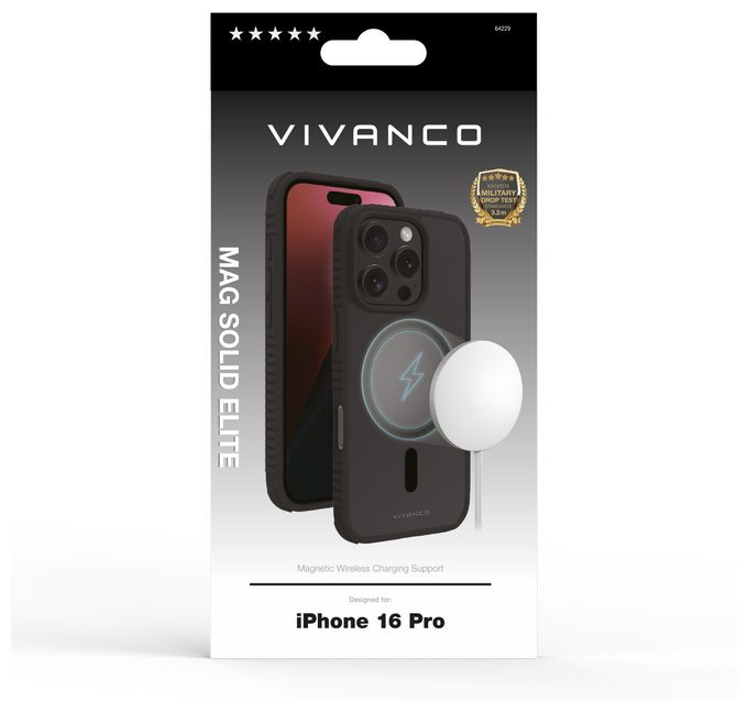 Cover für Apple iPhone 16 Pro (Schwarz, Durchscheinend) Mag Solid Elite 