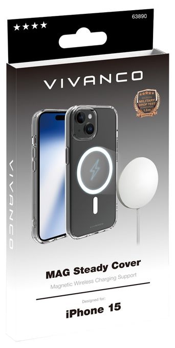 Cover für Apple iPhone 15  Mag Steady Anti Shock (Transparent) 