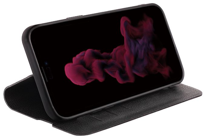 Geldbörsenhülle für Apple iPhone 14 Pro  Premium Wallet (Schwarz) 