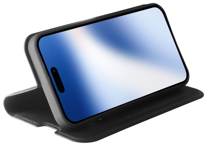 Geldbörsenhülle für Apple iPhone 15  Premium Wallet (Schwarz) 