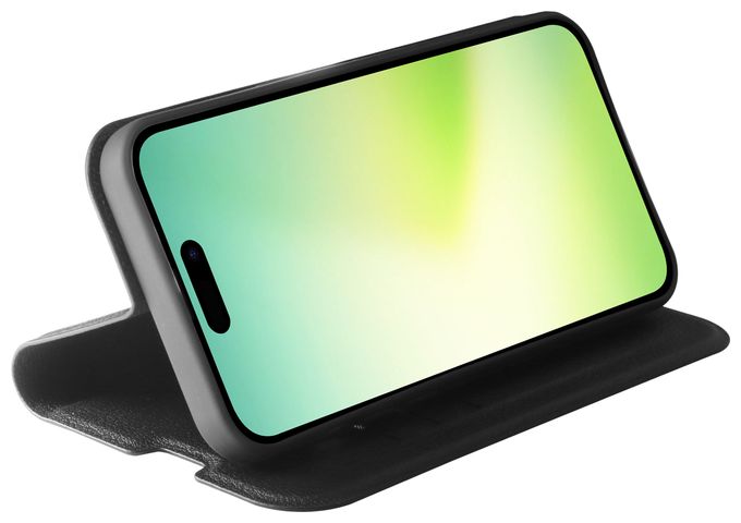 Geldbörsenhülle für Apple iPhone 15 Plus  Premium Wallet (Schwarz) 