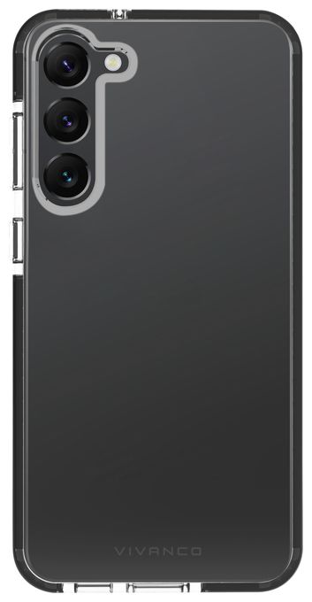 Cover für Samsung Galaxy S23+ (Schwarz, Transparent) Rock Solid 