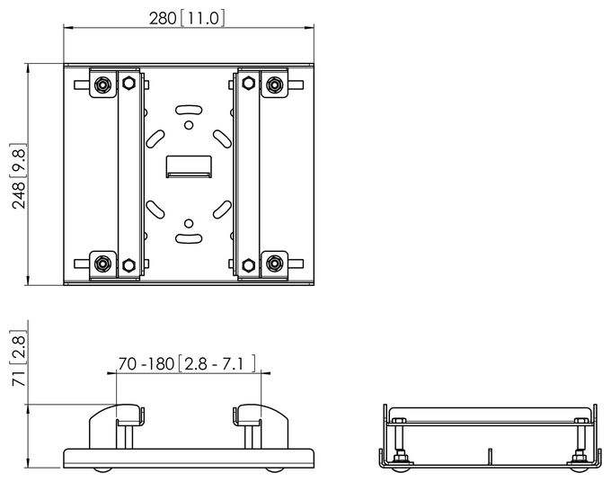 PUA 9505 Adapter für Stahlprofilträger für die Connect-it Serie 70-180 mm 