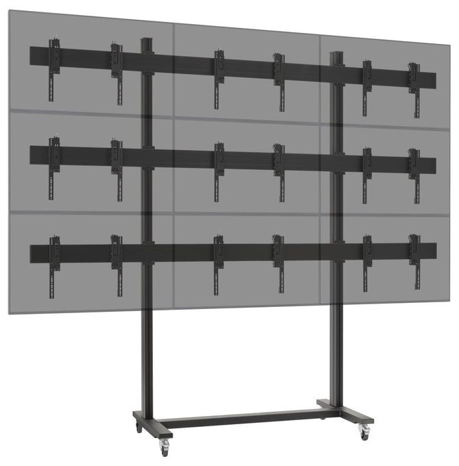Flur Halterung bis 119,4 cm (47") 45 kg TVW3347 Videowall-Wagen 3x3 
