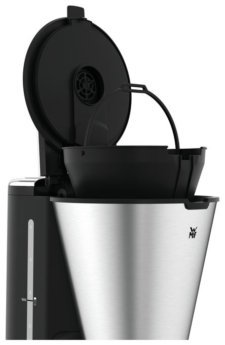 5 Tassen Filterkaffeemaschine 0,6 l  KÜCHENminis Aroma Thermo to go (Schwarz, Chrom) 