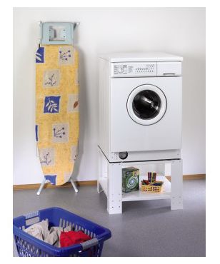 111078 Universalsockel mit Boden für Waschmaschine/Trockner bis 150kg Weiß 