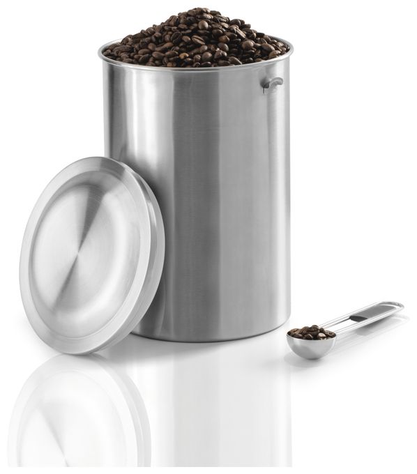 Edelstahl  111252 Kaffeedose für 1 kg mit Dosierlöffel luftdicht (Silber) 