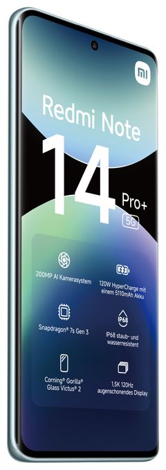 256 GB 5G Smartphone 16,9 cm (6.67 Zoll) 200 MP Dreifach Kamera Dual Sim WiFi 6E (Frost Blue) Redmi Note 14 Pro+ 