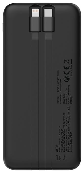 10000 mAh Powerbank Mikro-USB  220139 (Schwarz) 