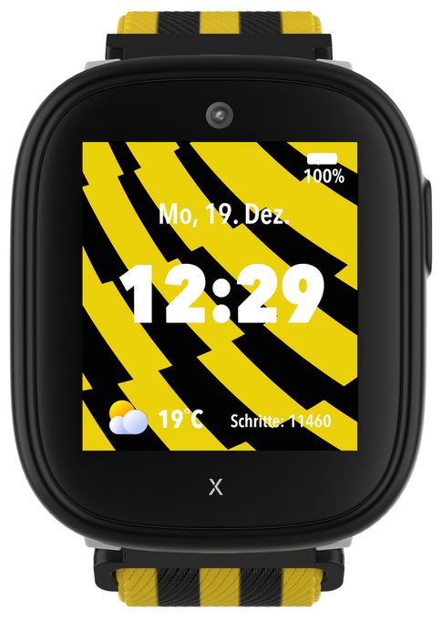 Digital Smartwatch Rechteckig IP68 72 h 4G  X6Play BVB-Edition (Gelb, Schwarz) 
