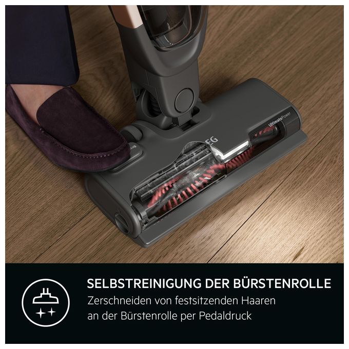 Handstaubsauger Beutellos bis 55 min Laufzeit 25,2 V  AS62A252XN Serie 6000 (Braun, Walnuss) 