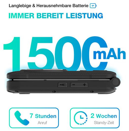 4G Smartphone 7,11 cm (2.8 Zoll) Dual Sim  M8 Flip (Schwarz) 