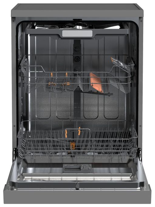 60 cm Geschirrspüler freistehend leise 15 Maßgedecke aquaStop Funktion (Silber) GSP 545 470 