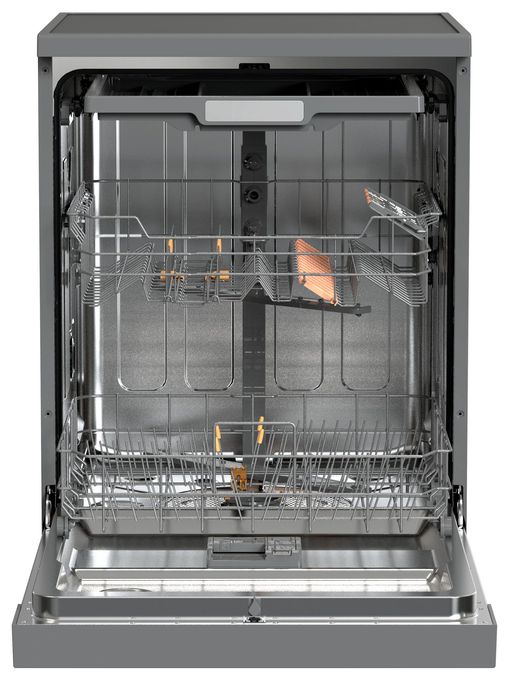 60 cm Geschirrspüler freistehend leise 15 Maßgedecke aquaStop Funktion (Silber) GSP 545 580 E 