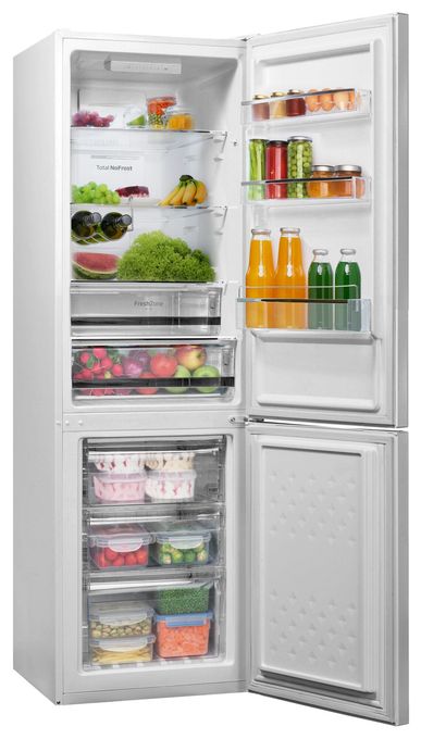 161 l / 70 l Kühl-Gefrierkombi freistehend NoFrost 220 kWh Jahr  KGCN387110W (Weiß) 