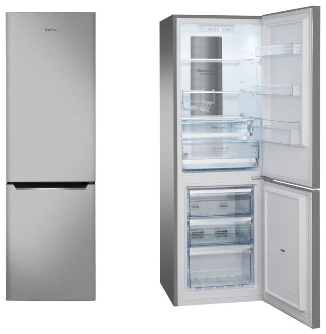 161 l / 70 l Kühl-Gefrierkombi freistehend NoFrost 112 kWh Jahr  KGCN387148E (Edelstahl) 