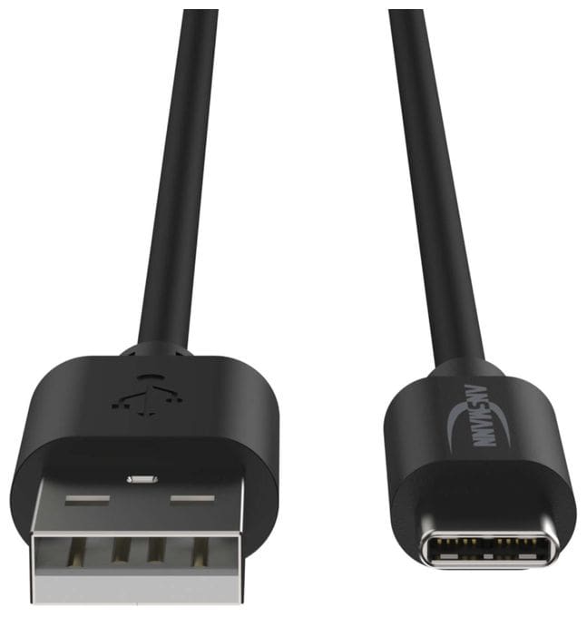 0,48 Gbit/s Stecker Rundkabel USB A auf USB C 1 m  1700-0130 (Schwarz) 