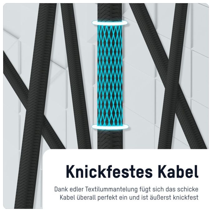 0,48 Gbit/s Stecker Rundkabel USB C auf USB C bis 140 W 1,2 m  1700-0176 (Anthrazit) 