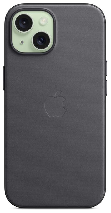 Cover für Apple iPhone 15  Feingewebe Case mit MagSafe (Schwarz) 