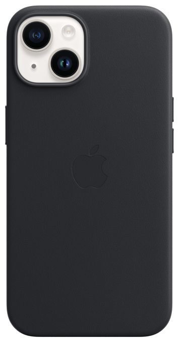 Cover für Apple iPhone 14  Leder Case mit MagSafe (Schwarz) 