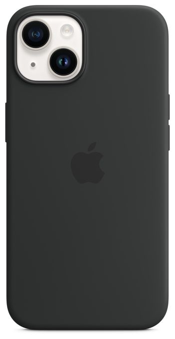 Cover für Apple iPhone 14  Silikon Case mit MagSafe (Schwarz) 