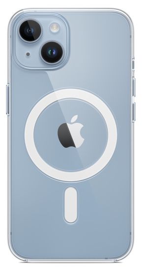 Cover für Apple iPhone 14  Silikon Case mit MagSafe (Transparent) 