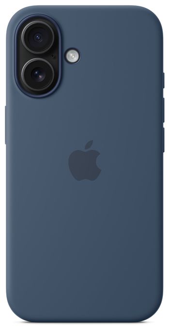 Cover für Apple iPhone 16  Silikon Case mit MagSafe (Blau) 