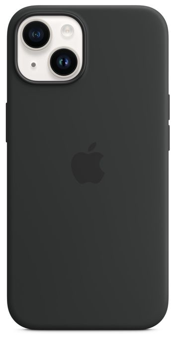 Cover für Apple iPhone 14  Silikon Case mit MagSafe (Schwarz) 