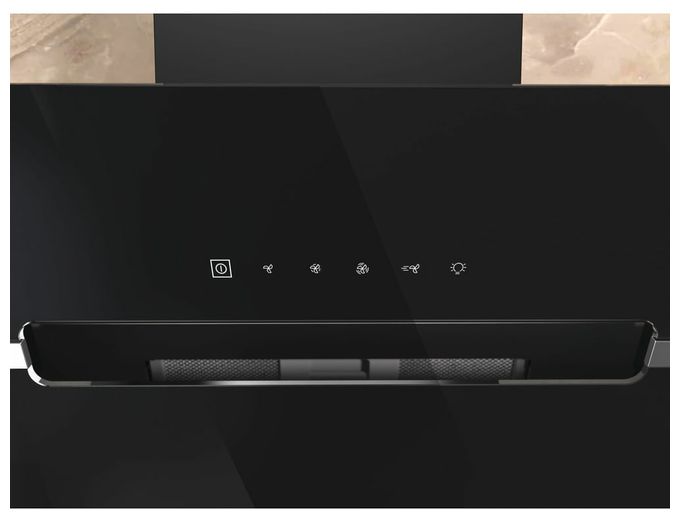 Abluft/Umluft Dunstabzugshaube/Esse Wand 60 cm (Schwarz) BHVS61FLTDPK 