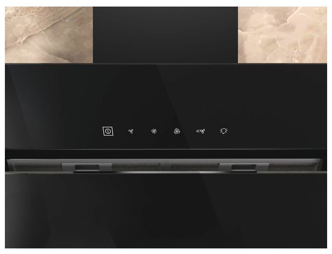 Abluft/Umluft Dunstabzugshaube/Esse Wand 90 cm (Schwarz) BHVS91F LTDPK 