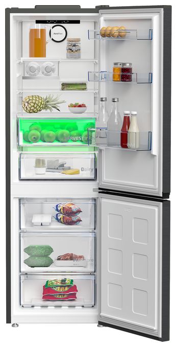 210 l / 106 l Kühl-Gefrierkombi freistehend NoFrost 136 kWh Jahr  B7RCNE367HG (Grau) 