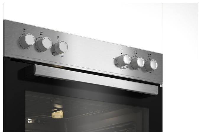 Herdset 74 l AutoClean SteamShine mit 60 cm Glaskeramik Kochfeld BBUC12020X 