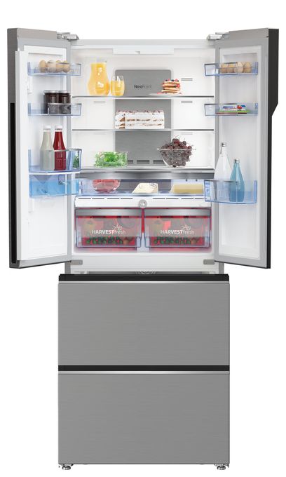 Side-by-Side Kühl-/ Gefrierkombination French Door 307 l / 174 l 383 kWh NoFrost 1920 mm x 760 mm  GNE490E30DZXPN (Edelstahl) 