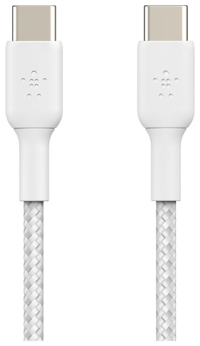 0,48 Gbit/s Stecker Rundkabel USB C auf USB C bis 60 W 1 m  BoostCharge (Weiß) 