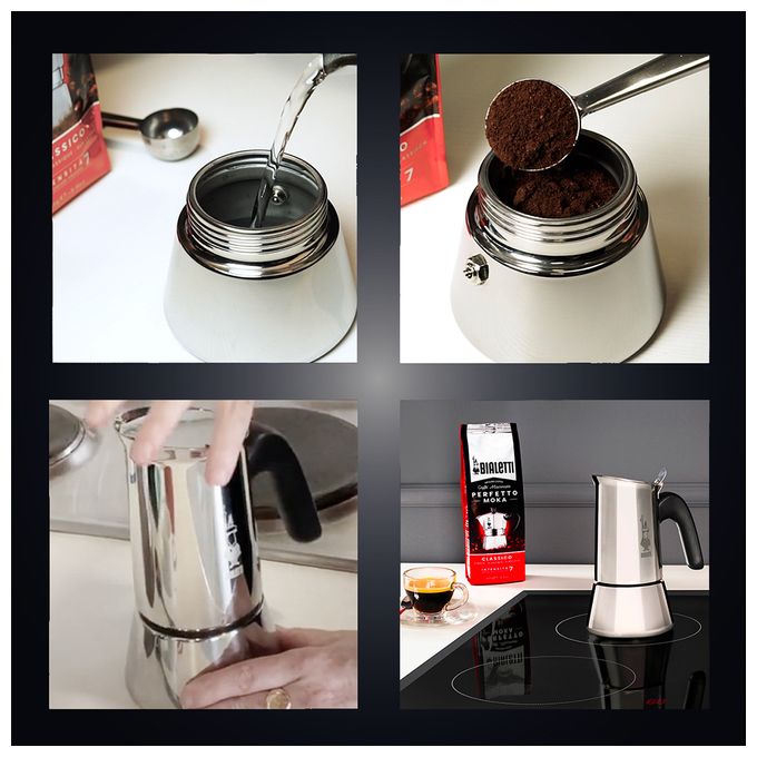 6 Tassen Filterkaffeemaschine  Venus Espressokocher (Silber) 