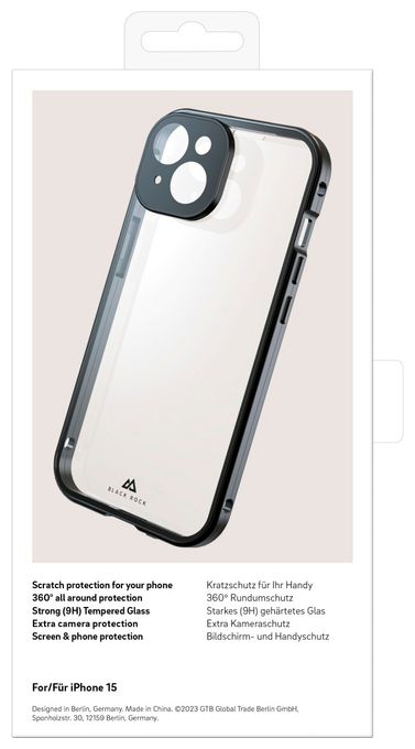 Rückseiten-/Bildschirmschutz Metall, Kunststoff, Gehärtetes Glas 9H für  Apple iPhone 15 Kratzresistent 221253 