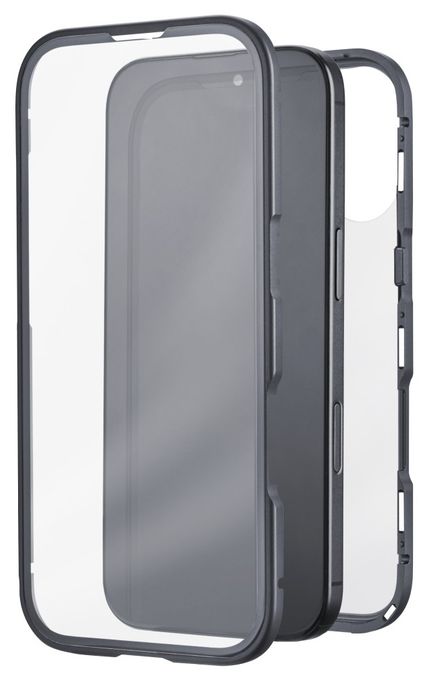 Cover für Apple iPhone 17 (Schwarz, Transparent) 360° Glass 
