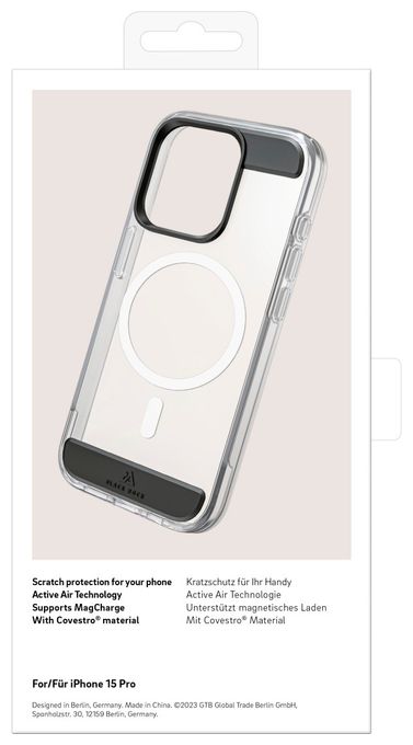 Cover für Apple iPhone 15 Pro (Schwarz, Transparent) Mag Air Protection Case 