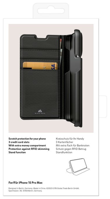 Geldbörsenhülle für Apple iPhone 15 Pro Max  The Classic Case (Schwarz) 