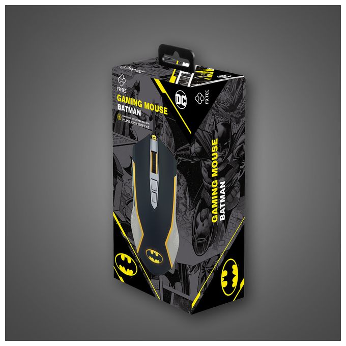 8000 DPI Gaming Maus  DC Batman (Schwarz, Grau, Gelb) 