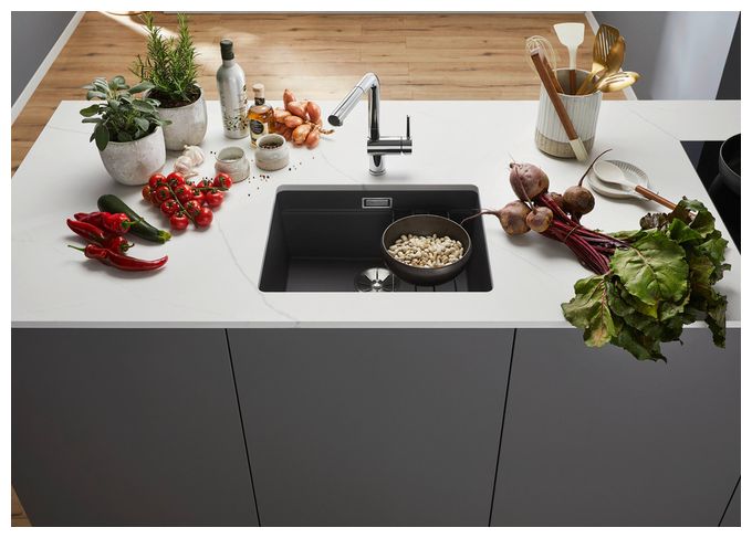Silgranit 1 Becken  ETAGON 500-U Unterbauspüle für 60 cm Unterschrank (Grau) 