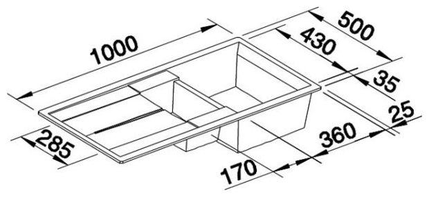 Silgranit 2 Becken  METRA 6 S Einbauspüle für 60 cm Unterschrank (Grau) 