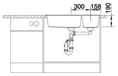 Silgranit 2 Becken METRA 9 Einbauspüle für 90 cm Unterschrank 