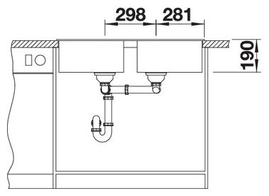 Silgranit 2 Becken  ZIA 9 Einbauspüle für 90 cm Unterschrank (Braun) 