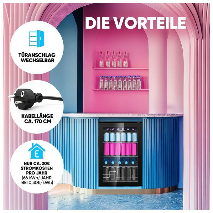 115 l / 115 l Tischkühlschrank EEK: E 66 kWh Jahr  KSG7290 (Schwarz) 