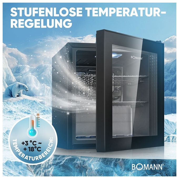 46 l / 46 l Tischkühlschrank EEK: E 66 kWh Jahr  KSG7291 (Schwarz) 