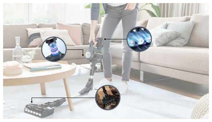 Handstaubsauger Beutellos bis 80 min Laufzeit 18 V Hygienefilter  Unlimited 7 BBS712A (Graphit) 