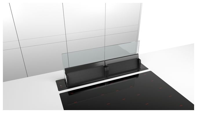Dunstabzugshaube Tisch 80 cm Abluft/Umluft (Schwarz/Transparent) Serie 8 DDW88MM65 